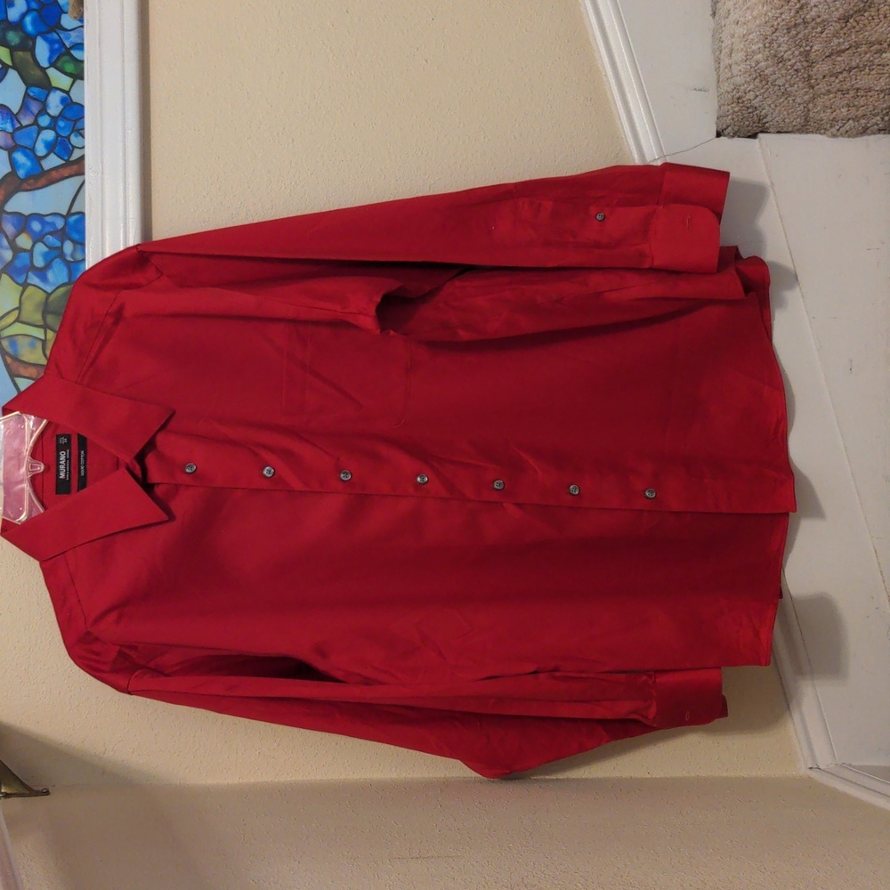 Murano dress shirt 34 sleeve royal red
